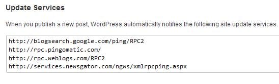 wordpress pinging